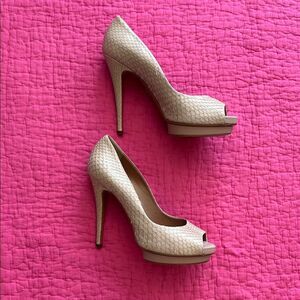 Rodolphe Menudier Paris genuine snake skin heels, US9